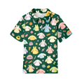 thumbnail image 4 of School Uniform Shirts for Girls Henley Short Sleeve Cute Cartoon Animal Print Polo Shirts Button Closure Active Causal T Shirts, 130, 4 of 5
