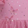 thumbnail image 4 of IBTOM CASTLE Toddler Kids Girls Butterfly Dress Sparkle Tulle Ruffle Sleeve Wedding Formal Birthday Pageant Shoot Dresses Hot Pink, 4 of 7