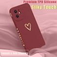 thumbnail image 5 of Compatible with iPhone 12 Case 6.1 inch for Women Girls, Cute Luxury Love Heart [Soft Anti-Scratch Full Camera Lens Protection] Silicone Girly Shockproof Phone Case for iPhone 12-Burgundy, 5 of 14