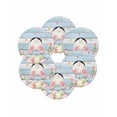 thumbnail image 7 of 13 Inch Round Placemats Set of 6, Easter Non Slip Heat Insulation PP Table Mats, Spring Bunny Feet Flowers Eggs Blue Wooden Grain Washable Place Mats for Kitchen Dining Party Table Decor, 7 of 7