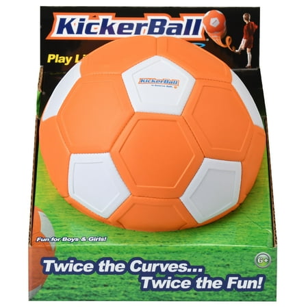 KickerBall Soccer Ball, Trick Ball that Curves and Swerves, Orange, As Seen on TV
