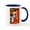 White/Navy Inside, variant on CafePress - Flirt Pin Up Girl In Black Mug - 11 oz Ceramic Mug - Novelty Coffee Tea Cup
