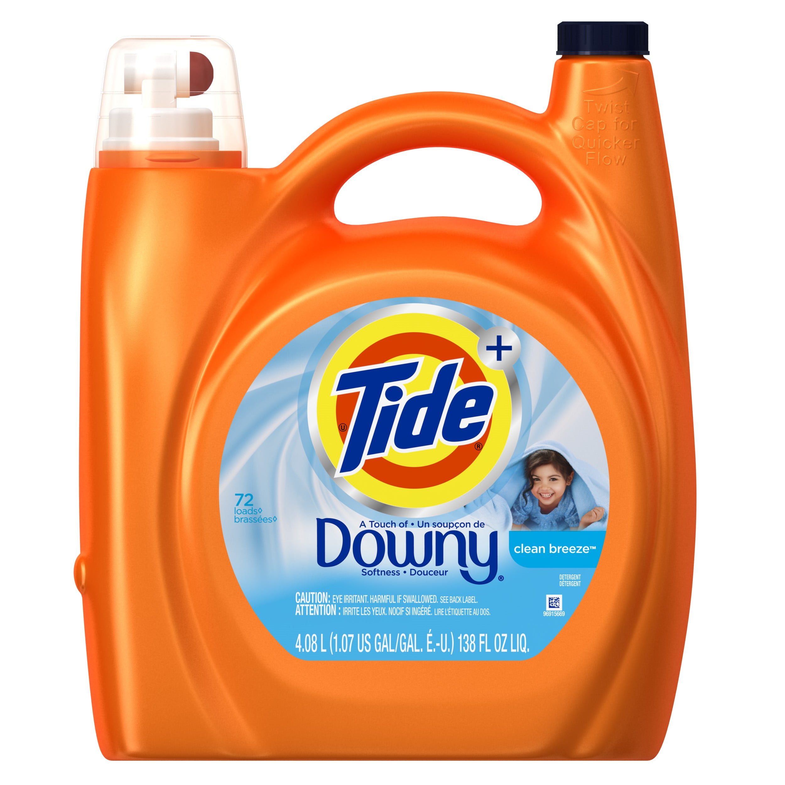 Tide Plus with Downy Laundry Detergent, Clean Breeze, 72 Loads
