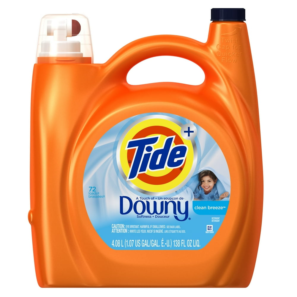 Tide Plus with Downy Laundry Detergent, Clean Breeze, 72 Loads