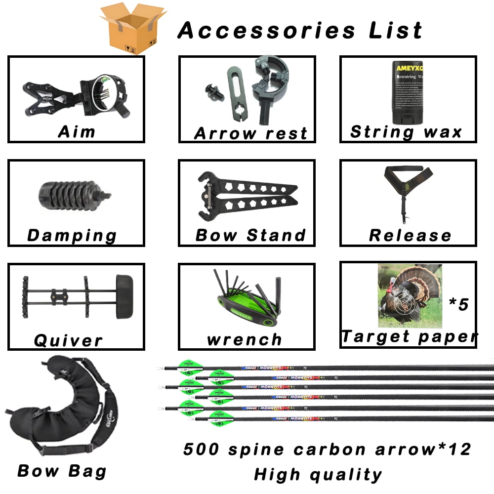 M126 Black Compound Bow 0-70 lb Adjustable