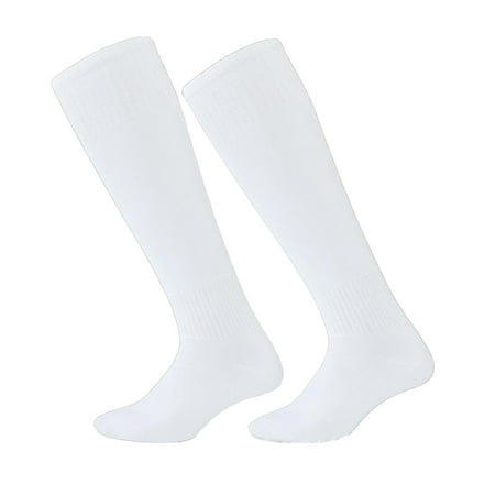 

Profit 1 Pair Football Sports Socks Over Knee Cotton Towel Bottom Legging Stockings Soccer Adults Men Soft Hosiery Free Size White