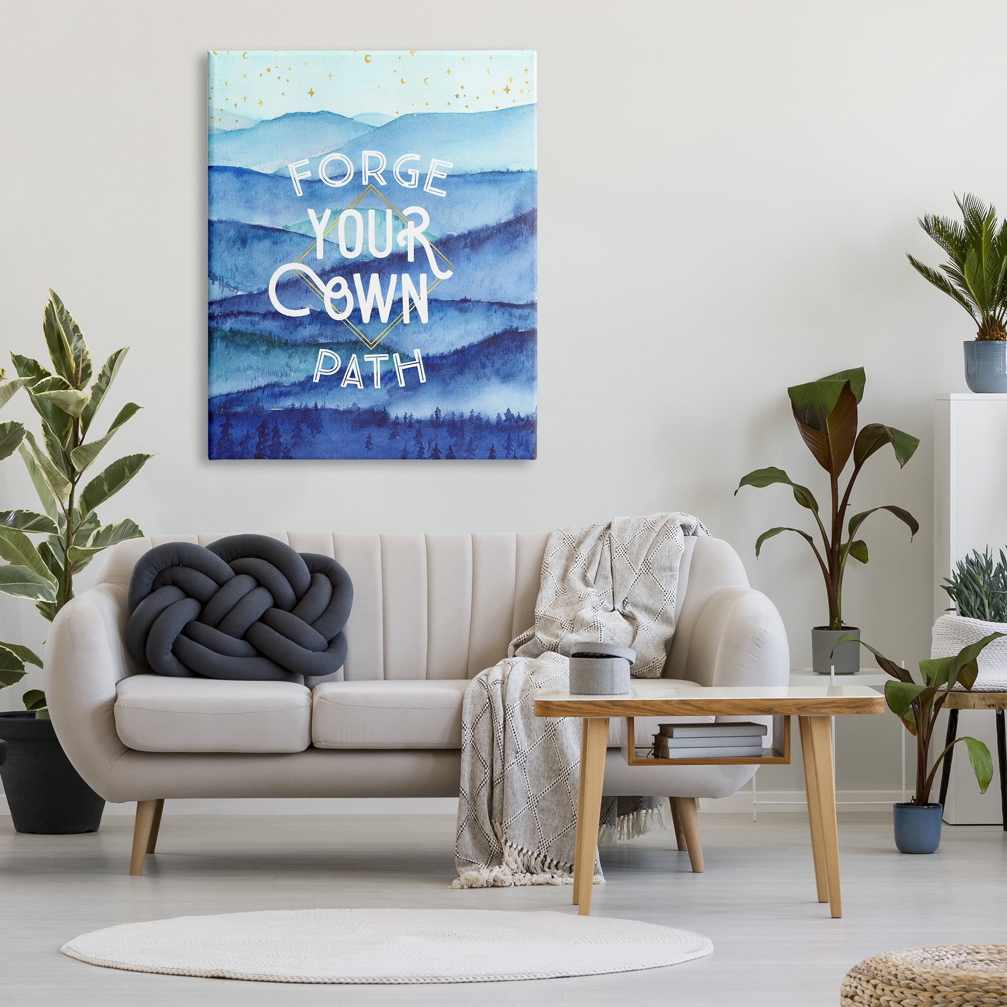Stupell Industries Forge Your Own Path Layered Mountain Peaks Graphic Art Gallery Wrapped Canvas Print Wall Art, Design by Arrolynn Weiderhold