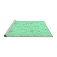 thumbnail image 2 of Ahgly Company Machine Washable Indoor Round Oriental Turquoise Blue Traditional Area Rugs, 4' Round, 2 of 4