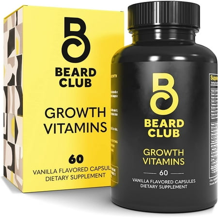The Beard Club Beard Growth Vitamin Capsules with Biotin  Vanilla Flavor  60 Ct.