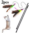 thumbnail image 1 of 2PCS Cat Wand Toy Interactive Kitten Teaser Toy Fake Feather Cat Toy Pet Cat Toy, 1 of 10