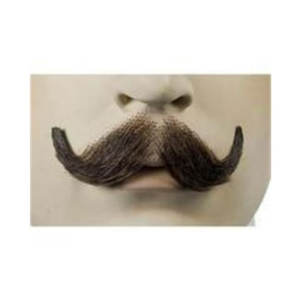 Morris Costumes LW467MBN Moustache pour Cheveux Humains M10, Brun Moyen No.4