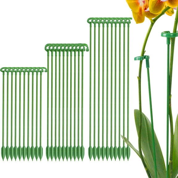 AXKIIN 30 Pcs Plant Support Stakes Set,Includes Three Sizes (10 x 6.7in 10 x 10.6in 10 x 14.6in ) of Garden Flower Support, Half Round Plant Support for Indoor Plants