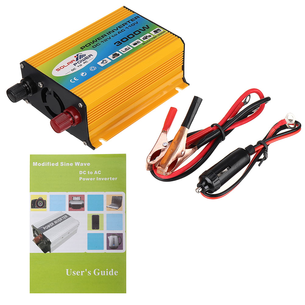 3000W 4000W 5000W Car Solar Power Inverter DC12V to110V 220V AC USB Fast Charger 