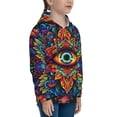 thumbnail image 3 of Easygdp Vibrant Psychedelic Eye Boys Hoodie Kids Sweatshirt Youth Pullover With Hood-Large, 3 of 6