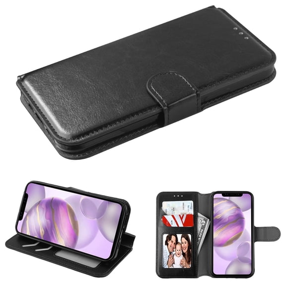 Element Series Book-Style Leather Folio Wallet Case for iPhone 12 Pro Max - Black