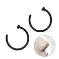 thumbnail image 2 of 2 pcs Unisex Surgical Titanium Steel Open Nose Ring Nose Piercing Stud 8mm (Black), 2 of 8