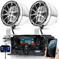 thumbnail image 1 of GoHawk TS3 Motorcycle Bluetooth Speakers Handlebar Mount MP3 Music Player Sound Audio Stereo Amplifier System ATV USB Micro SD FM Radio Chrome, 1 of 9