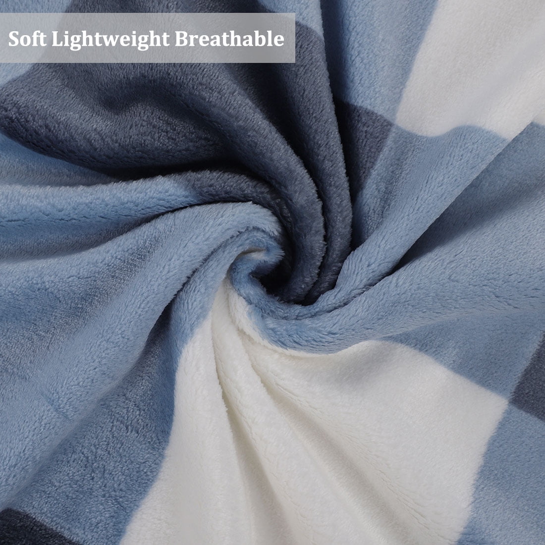 Unique Bargains Plaid Microfiber Plush Lightweight Throw