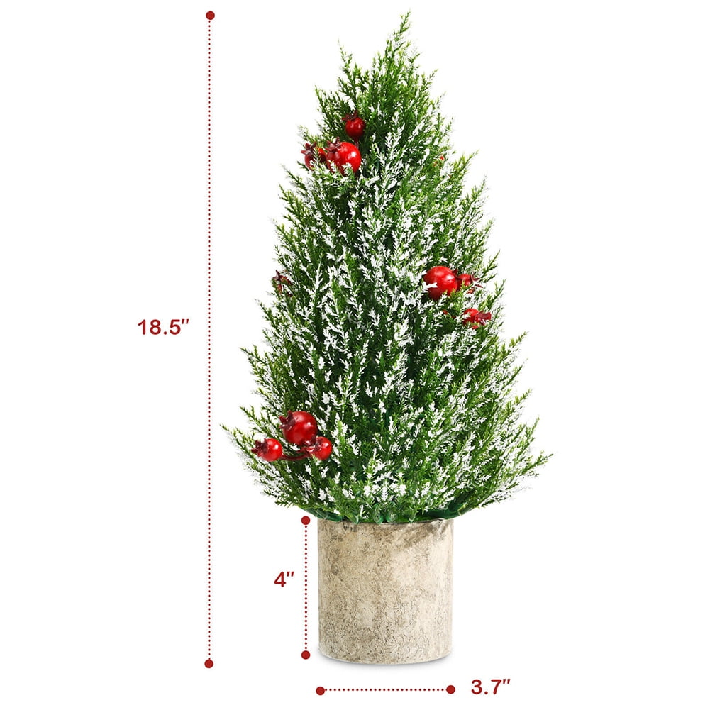 Kepooman 18.5" Snowy Tabletop Christmas Tree w/ 170 PE Branch Tips & Pulp Base