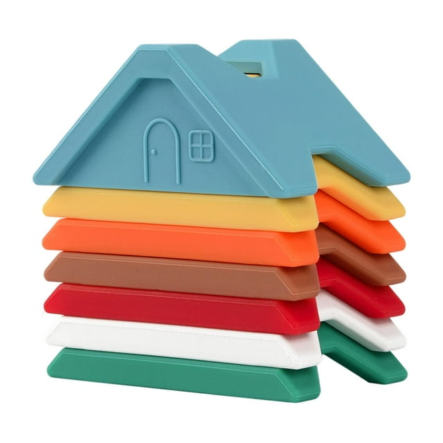 TISHITA Silicone Montessori Stacking Toys, Educational Toys Fine Teaching Aids Stacking Blue