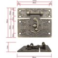 thumbnail image 1 of Juego de 2 cierres antiguos, ganchos de pestillo, cerradura de hierro bronce, herrajes para cofres deslizantes, 67x58 mm con tornillos, juego de 2 ZefeiWu 8390606753892, 1 of 1
