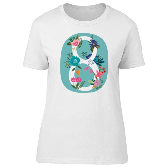 Cute Floral Number 8 Tee Women's -Image by Shutterstock