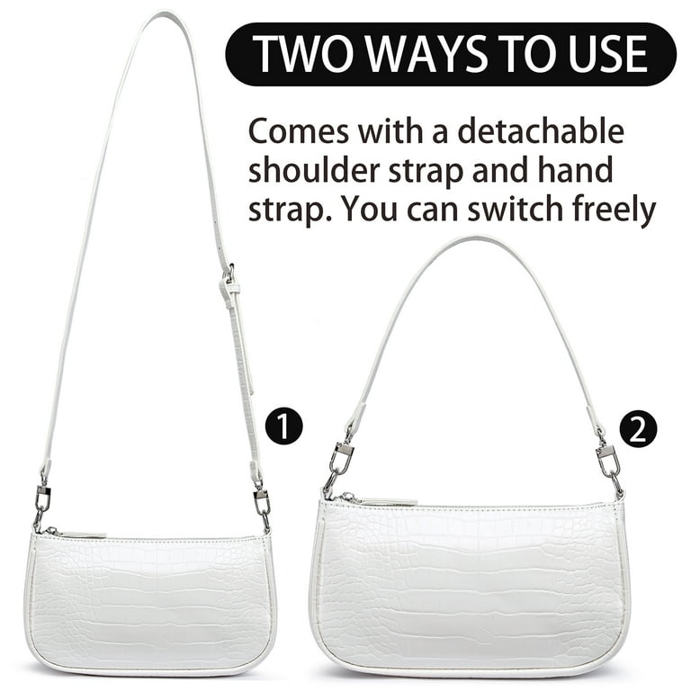 Shoulder Bags For Women Small White Purse Y2k Handbag Crocodile Pattern  Clutch 90s Purses