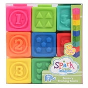 Spark Create Imagine Sensory Stacking Vinyl Blocks 9 Months+, 9 Pieces