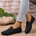 thumbnail image 7 of Gpaecead Women's Knit Flats Pointed Closed Toe Slip On Breathable Lightweight Cushioned Non Slip Loafers With Heel Pull Tab For Work, Black, 7 of 7