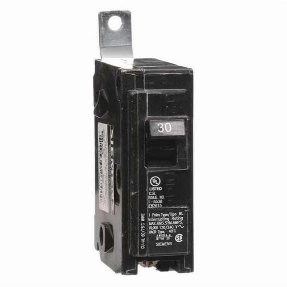 Siemens Circuit Breaker,30A,Bolt On,120/240V,1P B130