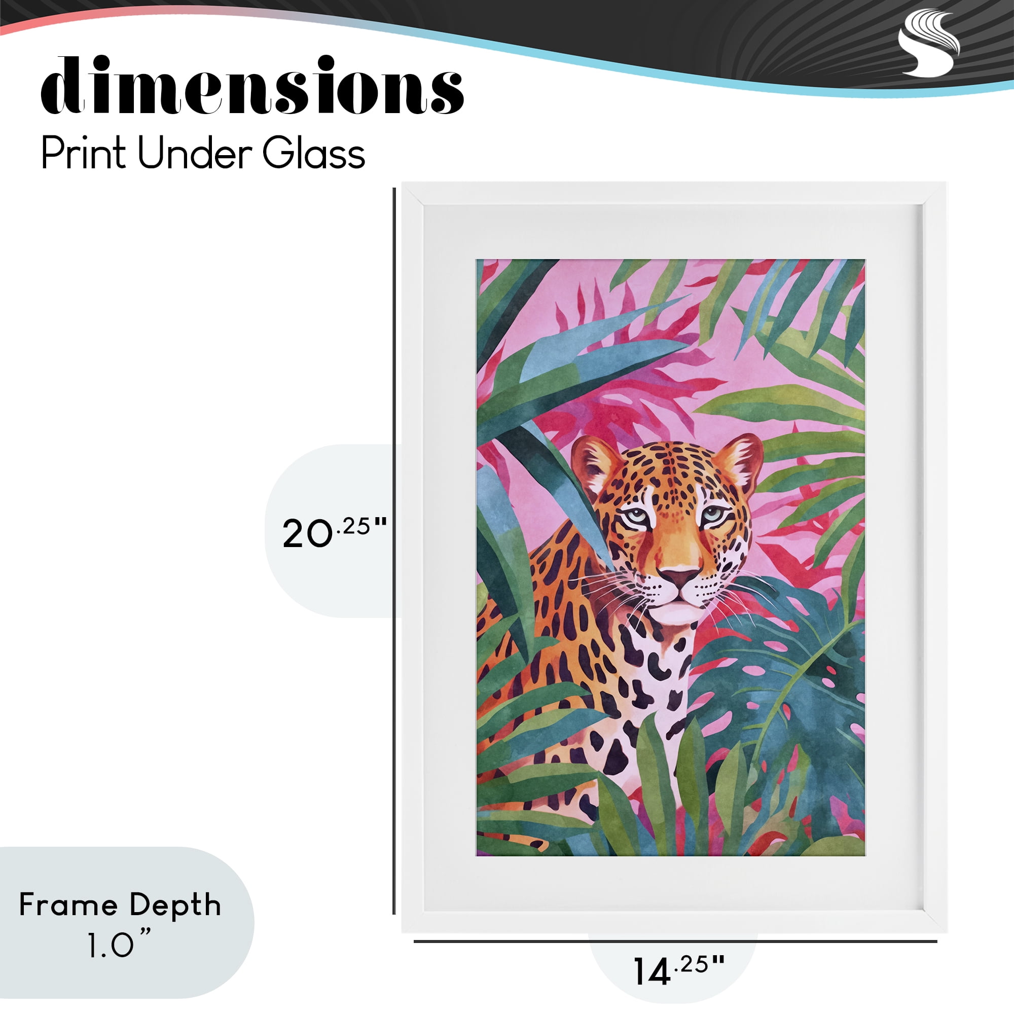 Stupell Industries Wild At Heart Leopard White Framed Print Under Glass, design by Andrea Haase