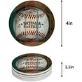 thumbnail image 1 of KXMDXA Baseball on Wooden Plank Set of 6 Round Coaster for Drinks, Absorbent Ceramic Stone Coasters Cup Mat with Cork Base for Home Kitchen Room Coffee Table Bar Decor, 1 of 4