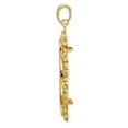 thumbnail image 3 of FJC Finejewelers 14 kt Yellow Gold Polished Flower Blossom 32.7mm Prong Coin Bezel Pendant, 3 of 6