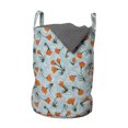 thumbnail image 1 of Floral Laundry Bag, Repeating Vintage-Themed Flowers on Branches, Hamper Basket with Handles Drawstring Closure for Laundromats, 13" x 19", Pale Blue Burnt Orange, by Ambesonne, 1 of 4