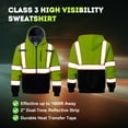 thumbnail image 3 of ProtectX Hi Vis Safety Hoodie for Men Women Fleece Lined Class 3 High Visibility Sweatshirt Reflective Jacket Green Small, 3 of 8