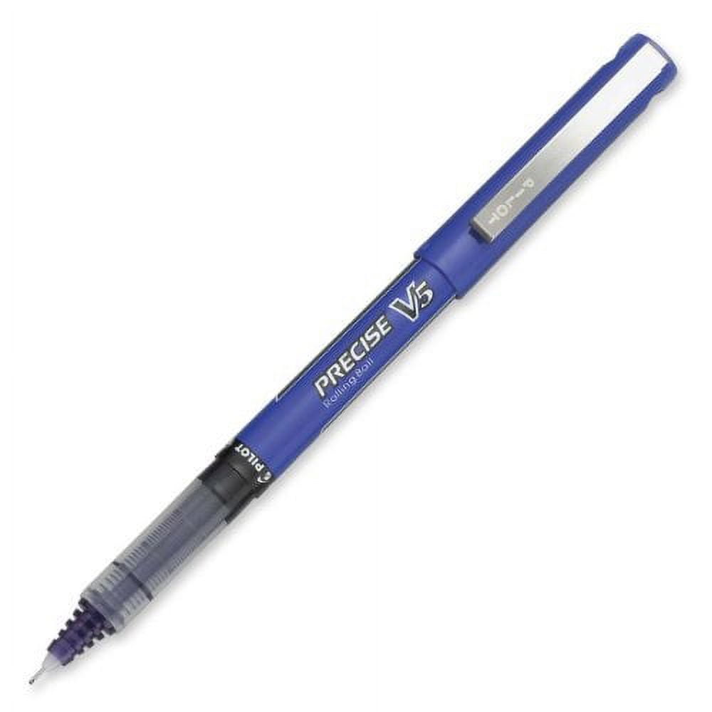 Pilot Precise V5 Rolling Ball Pens, Capped, Extra Fine Point (.5mm), Purple Ink, Dozen Box (25106), Patented Precision Point Technology, Smooth Skip-Free Writing, Visible Ink Supply