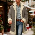 thumbnail image 2 of Mens Santa Coat Casual Christmas Cardigan Unisex Open Front Hooded No Zip Cozy Winter Printed Edge Warm Comfort Outerwear Grey M, 2 of 7