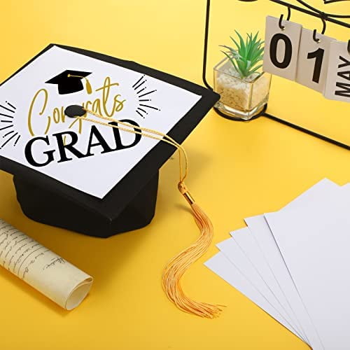 Graduation Cap Topper Blank White Adhesive Grad Hat Topper Sticker Graduation  Cap Printable with Inkjet or Laser Printer Copiers for Graduations  Decorating Cap Handicraft Art (12) - Walmart.com