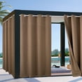 thumbnail image 3 of TOPCHANCES 2 Panels Outdoor Curtains for Patio, Waterproof Blackout Outside Curtains with Grommet Top and Tab Bottom, Windproof UV Resistant Drapes for Porch, Pergola, 52 x 84 inch, Khaki #2, 3 of 10