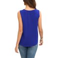 thumbnail image 6 of Uvplove Womens Tie Front Chiffon Blouses V Neck for women Sleeveless Summer Tops Shirts,US Size,Royal Blue,XXL, 6 of 10