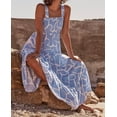 thumbnail image 4 of Brewee Robe Bohème à Imprimé Floral Été 2024 pour Femmes Bretelles Spaghetti Volants Robe Longue Maxi de Plage, 4 of 5