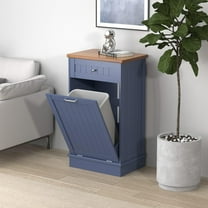 Tilt Out Trash Cabinet 10 Gallon Wooden Free Standing Laundry Sorter Cabine,Recycling Cabine with Hideaway Drawer,Tilt Out Trash Cabinet Can Bin Kitchen