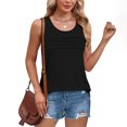 thumbnail image 5 of TAGOLD Womens Plus Size Casual Tops, Womens Summer Short Sleeve Tops,Women's New Solid Color Round Neck Camisole Sleeveless, 5 of 5