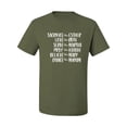 thumbnail image 2 of Wild Bobby Sacrafice Love Serve Pray Believe Dance Inspirational/Christian Men Graphic Tee, Military Green, X-Large, 2 of 6