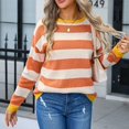 thumbnail image 2 of Daznico Womens Sweater,Women's Pullover Flower Long Sleeved Crew Neck Sweater-Orange-XL, 2 of 8
