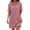 Pink, variant on Erwazi Summer Dresses for Women Solid Collared Short Sleeve Button V Neck Dress Trendy Casual Daily Outdoor Knee Length Dresses with Pocket