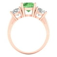 thumbnail image 4 of 3.25ct round cut green Zircon 18k rose gold 3 stone Bridal Wedding Engagement Promise Anniversary Ring for Women size 5.25, 4 of 7