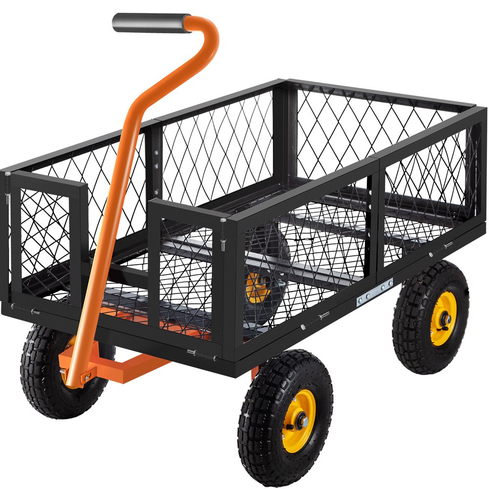 VEVOR Steel Garden Cart, Heavy Duty 1400lbs Capacity Garden Utility