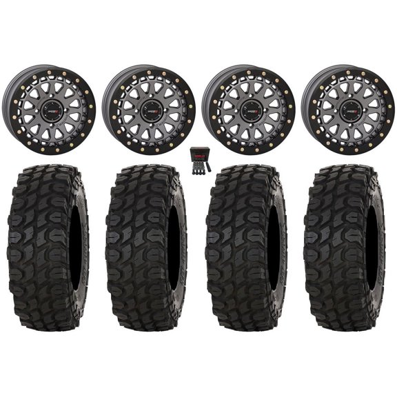 System 3 SB-6 15" Wheels Gm (4 3) 35" XComp ATR Tires Kawasaki Mule Pro FXT