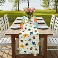thumbnail image 4 of Table Runners 70 Inches Long Dress Scarves, Spring Butterfly Dragonfly Farmhouse Coffee/Dining/Kitchen Table Decor, Holiday Table Runner, Beige Botanical Floral Rustic 13x70 Inch, 4 of 9